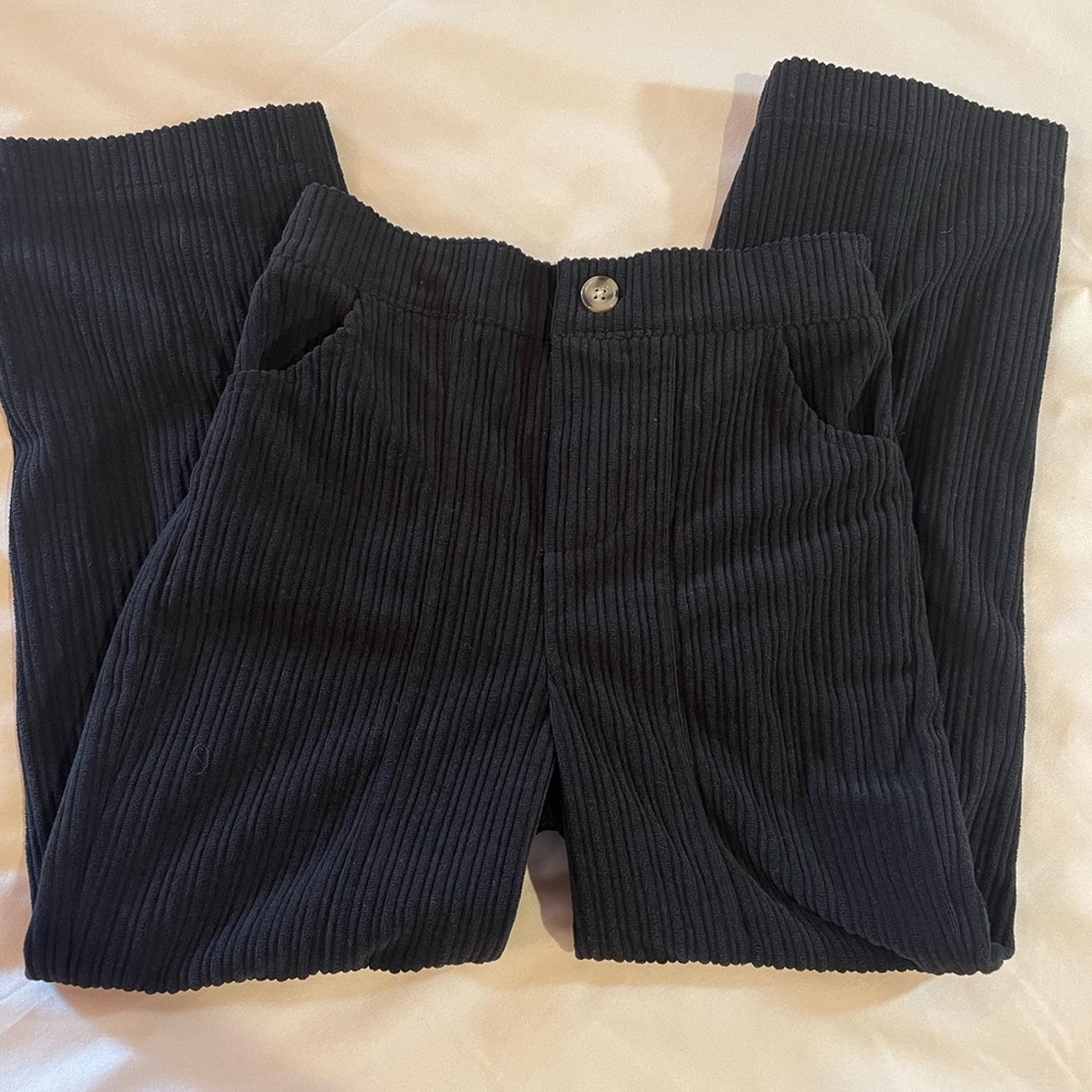 Copper Key Kids’ Black Corduroy Pants with Front and Back Pockets, Size 7